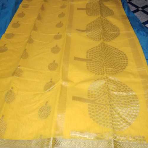 White And Yellow Silk Saree