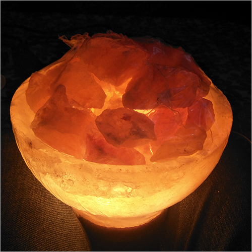 Firebowl with Chunks Rock Salt Lamp