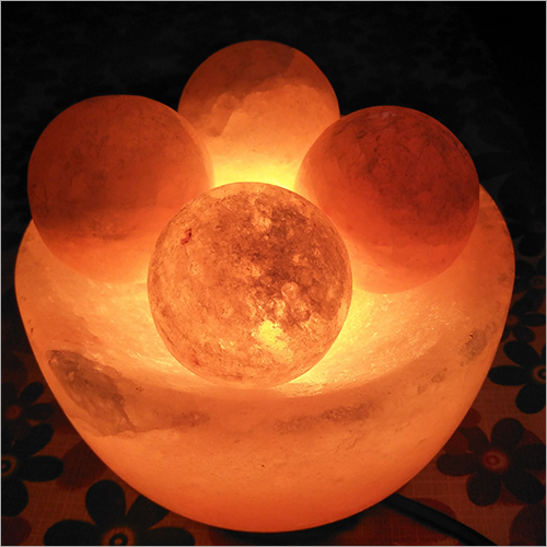Firebowl with Ball Rock Salt Lamp