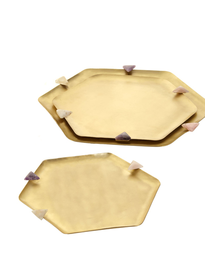 Brass Trays & Bowls Set