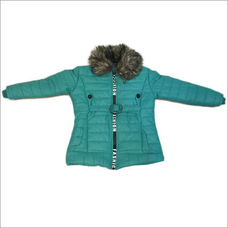 Girls Fur Collar Jacket Filling Material: Feather