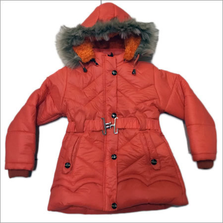 Girls Fur Hood Jacket Filling Material: Feather