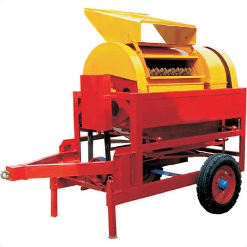 Power Operated Thresher - Iron Frame, Red & Yellow, Multiple Power Options | 97% Threshing Rate, Rust Resistant, Durable Design