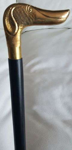 Deep Sea Diving Helmet Walking Stick Nautical Brass Handle Black Wooden Cane