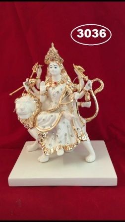 Devi Ambe Ma Statue - Finishing: Gold