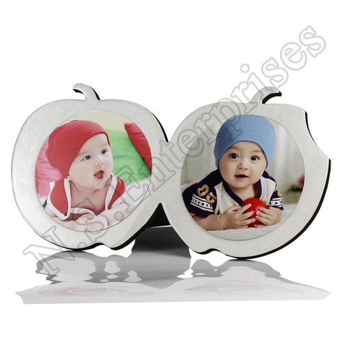 Double Apple MDF Frame - 195x75x12 mm | White, Sublimation Crystal Material, 24 Pcs/Ctn, Lightweight Design