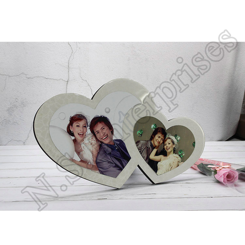 MD-055 Sublimation Crystal MDF Frame - 230x350x12mm, White Finish | Double Heart Design, Lightweight at 17kg, Versatile Printing Size
