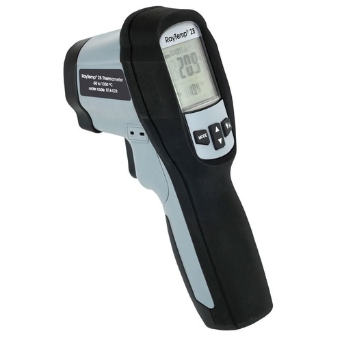 RayTemp 28 High Temperature Infrared Thermometer - ABS Case, 30:1 Optic Ratio | Dual Laser, Adjustable Emissivity, IP54 Splashproof