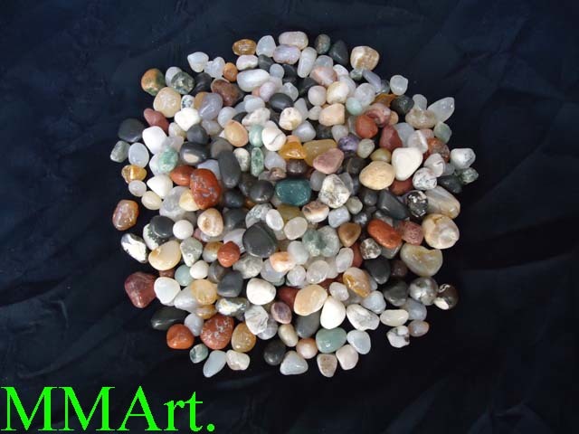 Solid Mix color aquarium special grade 7-15 mm agate stone natural chips with machine polished pebbles