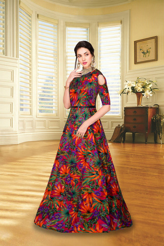 Orenge Long Party Wear Gown