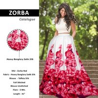 Red Printed Lehenga