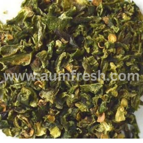 Freeze Dried Green Capsicum Flakes - Seasoned, Dried Texture | Natural, Pure, Unadulterated Flavor for Soups, Stews, Dips & More