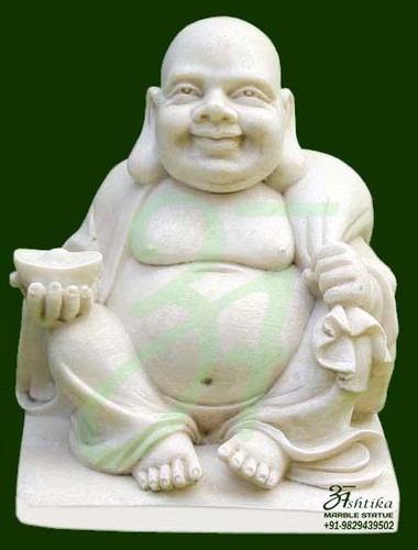 White Marble Laughing Buddha