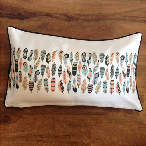 Digital Printed Cushion Cover - 30x50cm Cotton , White Color, Zipper Closure, Digital Printing Technique, No Filling