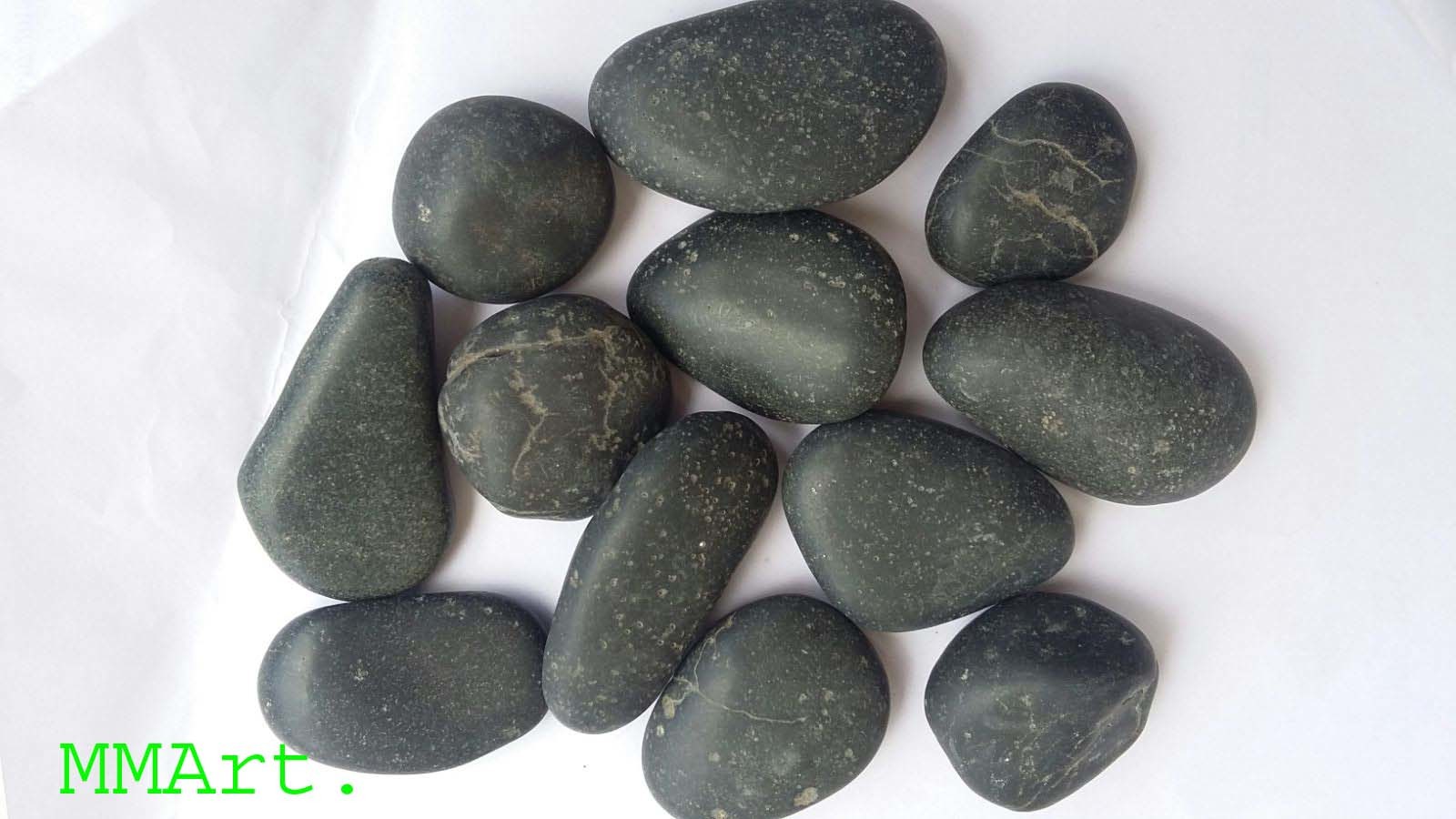 cheap price Black River semi polished pebbles stone wholesaler