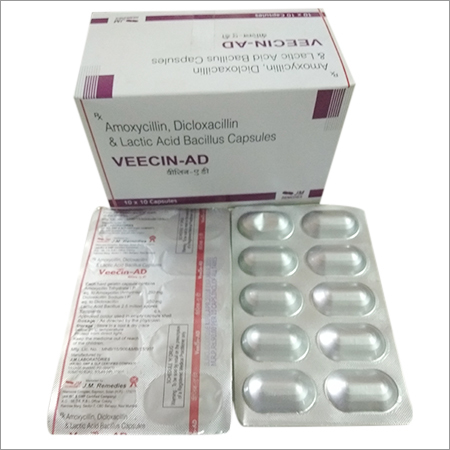 Veecin-Ad Amoxicillin Dicloxacillin Lactic Acid Bacillus Capsules