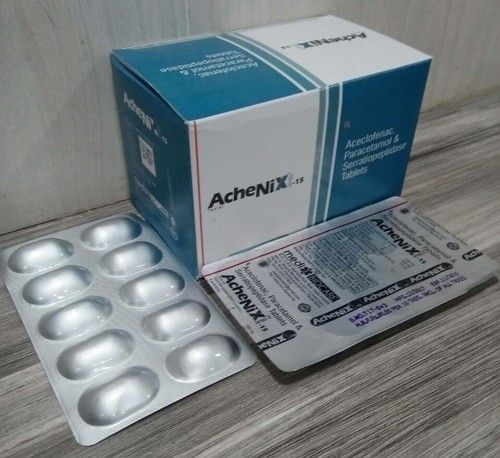 Aceclofenac, Paracetamol & Serratiopeptidase Tablet  Manufacturer,Supplier,Exporter