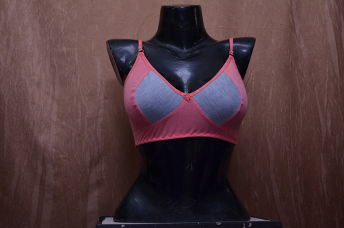 Ladies Grey PC Bra - Cotton Blend, Sizes 30 to 40, Grey Color | Deep Neck Design, Thin Straps, Full Coverage, Comfortable Movement