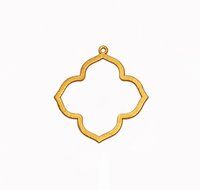 24k Gold Plated Brushed Keyhole Shaped Charm Pendant