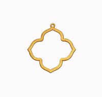 Metals 24k Gold Plated Brushed Wavy Flower Blossom Shaped Charms