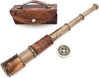 Nautical Handheld Pirate Brass Telescope with Box / Case ,Sailor Home Decor Pirate Captain Boat Toy Gift (14