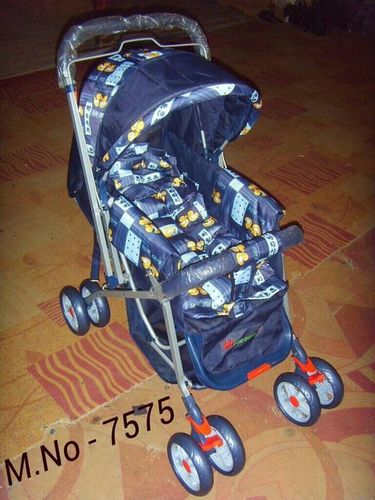 Baby Stroller 7575P/C - Metal/Fabric 80x50x100cm Dark Blue | Foldable Reversible Handle Mosquito Net Basket