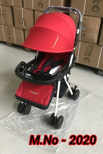 Baby Stroller - Heavy Metal, Small Size, Red, Foldable with Basket | Lightweight, Durable, Compact, Easy Use
