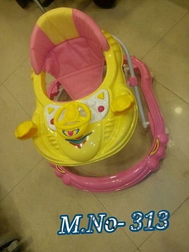 Colorful Baby Walkers - Plastic 60x50x40 cm, Yellow | Height Adjustable, Musical Toy, Durable Frame