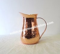 Metal Modern Hammered Copper Jug