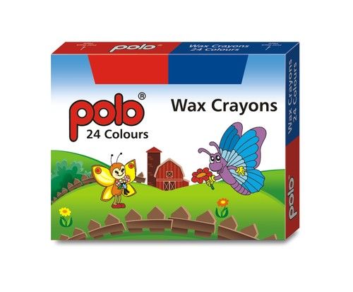 Rectangle Wax Crayons 24 Colours