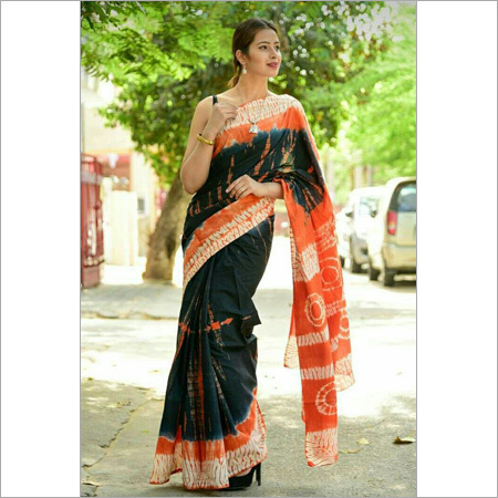 Hand block Multi Colour Cotton Saree