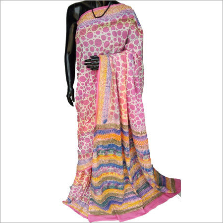 Multi Color And All Hand Block Print Designer Saree