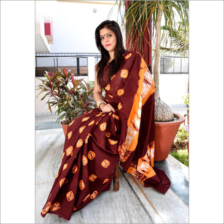 Hand block Badhani Printed Cotton Saree