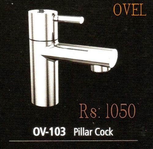 Oval Pillar Cock - Chromium Plated Brass, 15 mm Size, Wall Mounted Design
