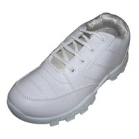 Boys White School Shoes - Outsole Material: Rubber