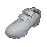Girls White Leather School Shoes