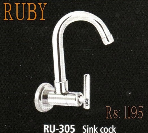 Ruby Sink Cock - Chromium Plated Brass 15 mm, Wall Mounted Design with Quarter Turn Mechanism