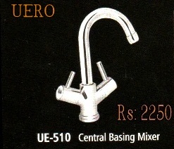 UERO Central Basing Mixer - Chromium Plated Brass 15mm Size | Quarter Turn Wall Mounted Smooth Finish