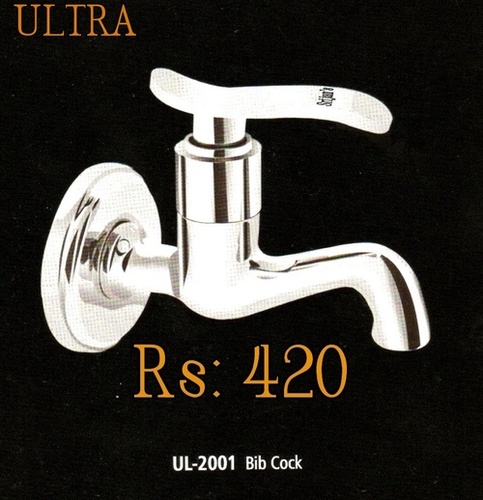 ULTRA BIB COCK - Chromium Plated Brass, 15 mm Size | Wall Mounted Installation, Quarter Turn Mechanism