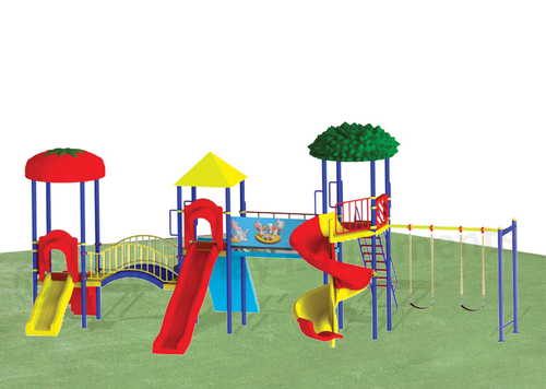 Multi Activity Play Station With Spiral Slide 01