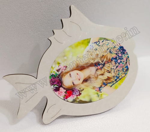 MD-48 SUBLIMATION CRYSTAL MDF FRAME - MDF, 250*300*12mm, White Color, Fish Shape | Lightweight Design, 24 Pcs/Ctn, Ideal for Custom Printing