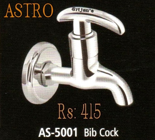 ASTRO BIB COCK - Chromium Plated Brass, 15 mm Size, Quarter Turn Technology | Wall Mounted Bathroom Accessory