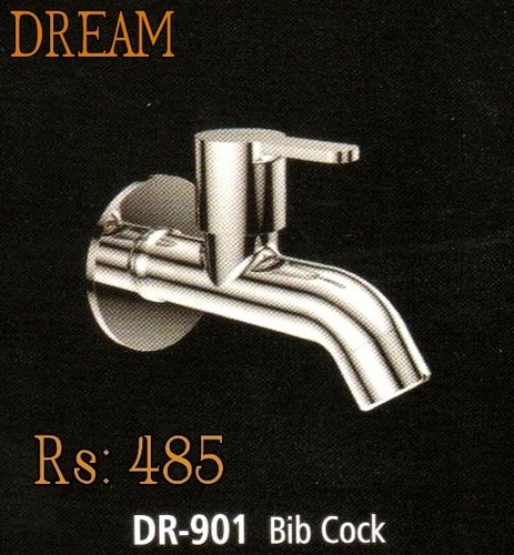 DREAM BIB COCK - Chromium Plated Brass, 15 mm Size | Wall Mounted Bathroom Accessory with Quarter Turn Operation