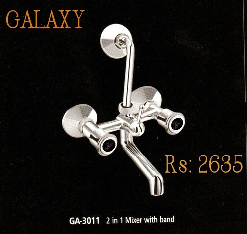 GALAXY 2 IN 1 MIXER WITH BAND - Chromium Plated Brass, 15 mm, Wall Mounted, Quarter Turn Design for Efficient Water Flow Control