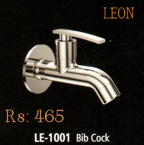 LEON BIB COCK - Chromium Plated Brass, 15 mm Size | Wall Mounted Installation, Quarter Turn Mechanism