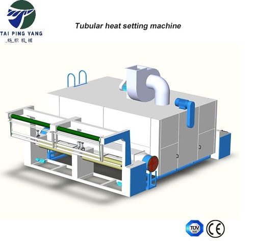 Blue And Grey Tubular Knit Fabric Heat Setting Machine