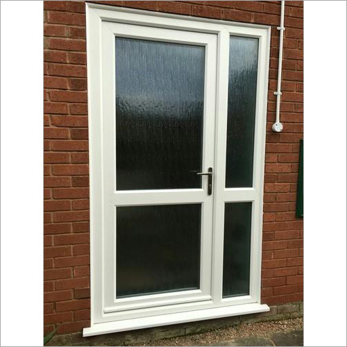 UPVC Casement Door - Unplasticized Polyvinyl Chloride Material, White Frame Color, 6mm Thickness | Double Glazed Glass Panel, Lockable Handle