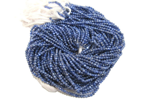 Natural Blue Sapphire Moonstone AB Coated Beads