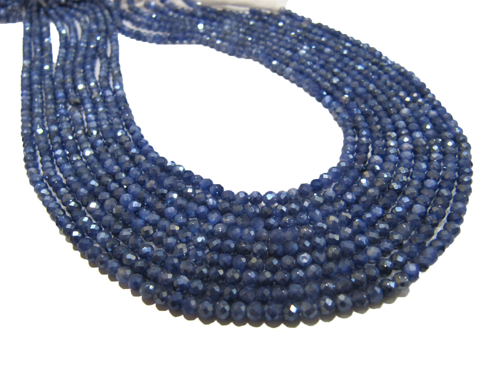 Natural Blue Sapphire Moonstone AB Coated Beads