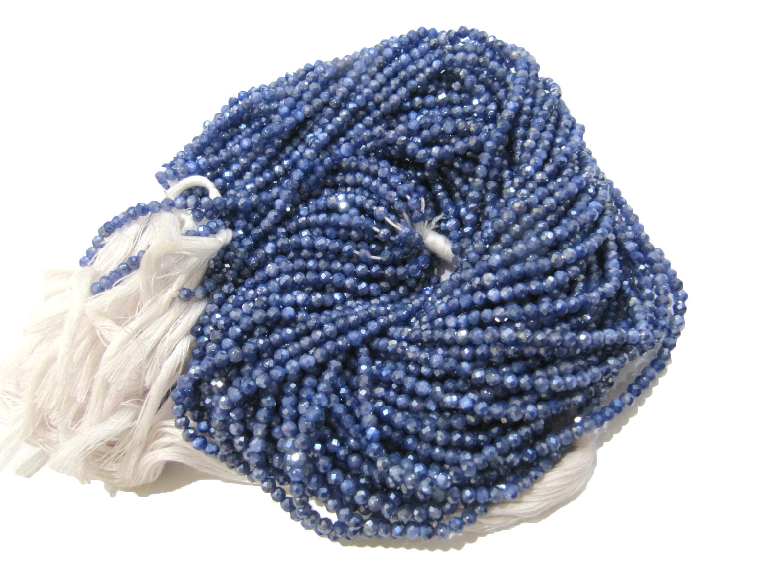 Natural Blue Sapphire Moonstone AB Coated Beads